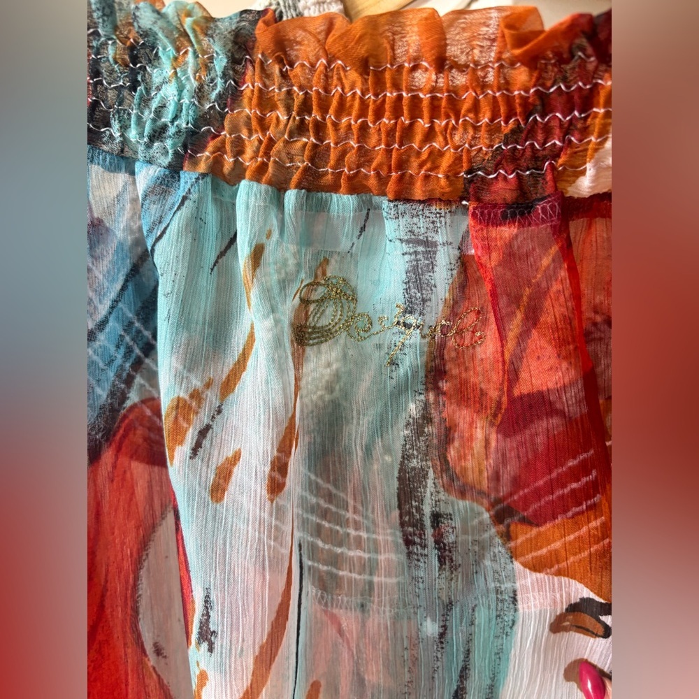 DESIGUAL | sheer multicoloured top | size large - Picture 5 of 5